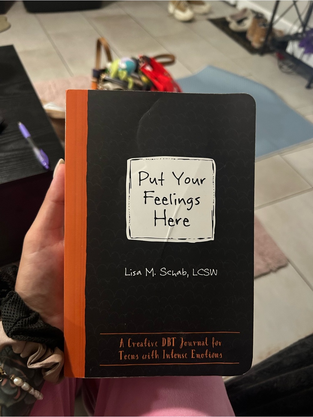 Put Your Feelings Here — Black & Orange DBT Journal